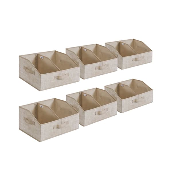 Förvaringslådor set med 6 st 40 x 30 x 20 cm sandbeige