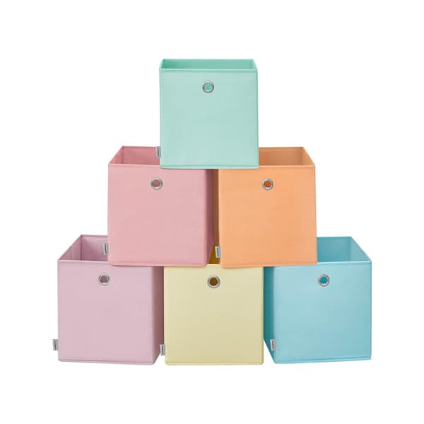 Förvaringslådor set med 6 30 x 30 x 30 cm för kubhylla färgglad