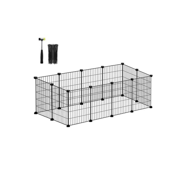 Tee-se-itse-pieneläinten aitaus metallista 123 x 63 x 41 cm musta