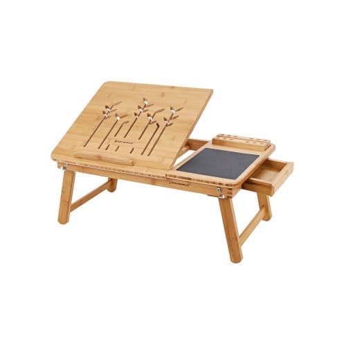 Hopfällbart laptopbord i bambu