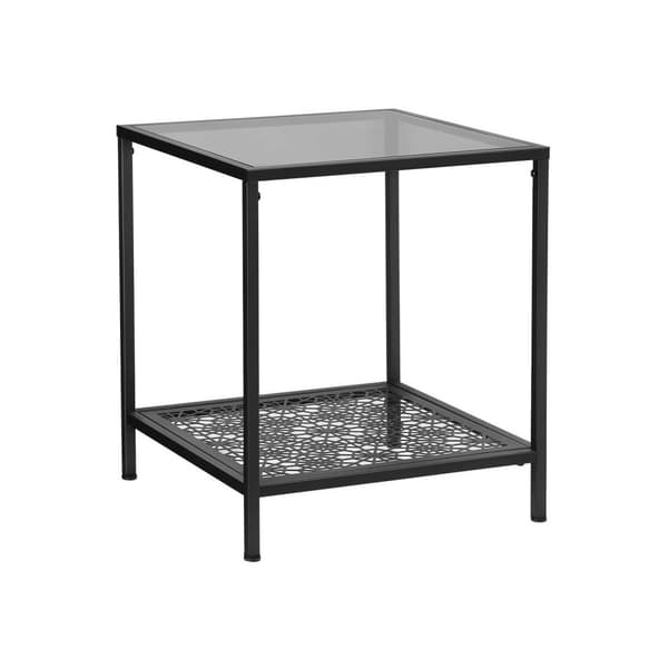 Pieni lasipöytä kukka-aiheella