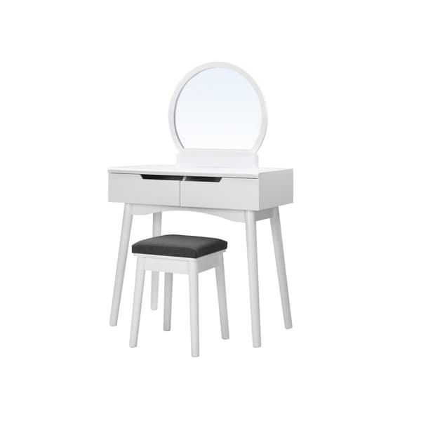Sminkbord med vita glödlampor