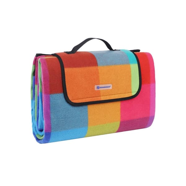 Picnictæppe fleece farverig XL