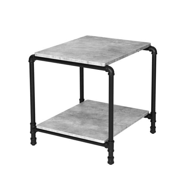 Betonimainen teollinen sivupöytä