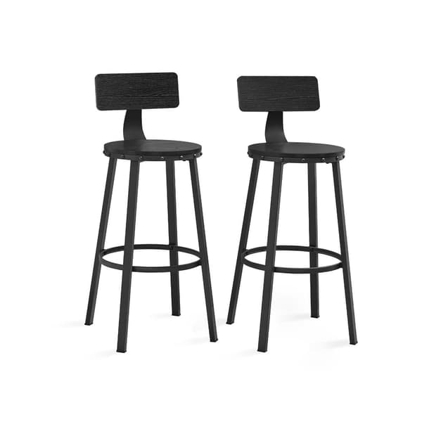 Barstolar set om 2 industridesign ebenholts svart