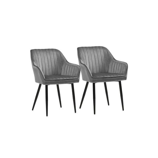 Set med 2 matsalsstolar, ljusgrå
