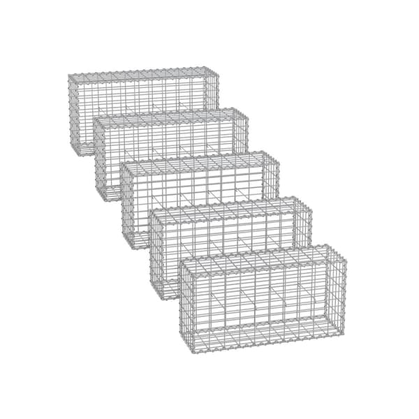 Trädgårdsdekorationsdistanser 100 x 50 x 30 cm 5-pack silverfärgade