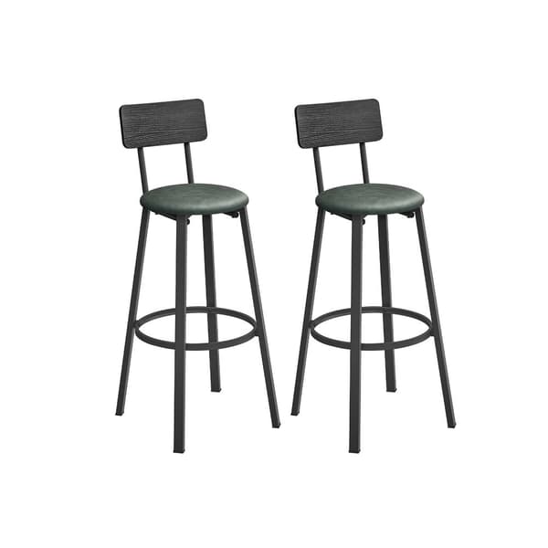 Barstolsset om 2 med fotpall, klassisk svartskogsgrön