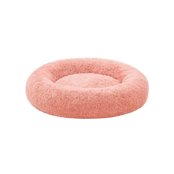 Hundbädd fluffig 100 cm d tvättbar rosa