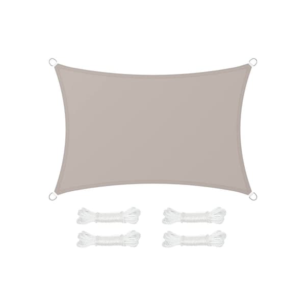 Solsegel 2 x 3 m rektangulärt taupe