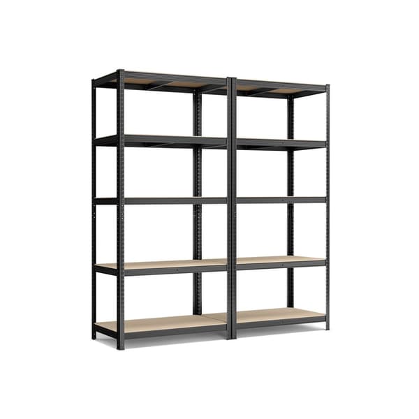 Opbevaringshylder sæt med 2, 200 x 100 x 50 cm sort