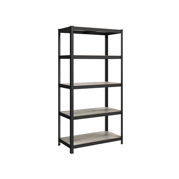 Justerbar stående hylla med 5 hyllplan 50 x 100 x 200 cm gråsvart