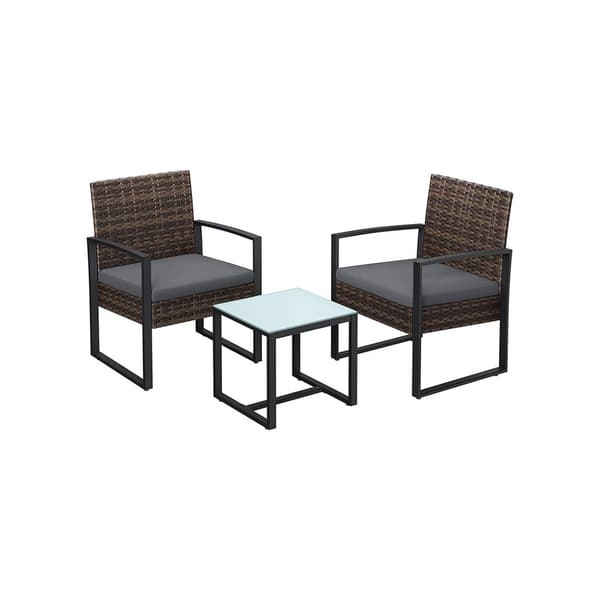 3-delt havemøbelsæt i rattan-look