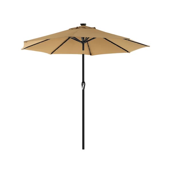 Parasoll med LED-solcellsbelysning Taupe