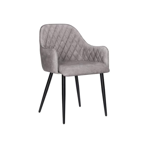 Set med 2 vintage matsalstolar med PU-överdrag grå