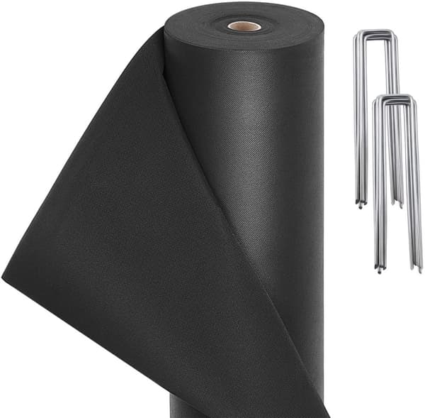Svart ogräsavvisande fleece ogräsavvisande film 50 m² (1 m x 50 m)