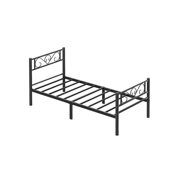 Seng 90 x 200 cm lavet af metal, blæksort