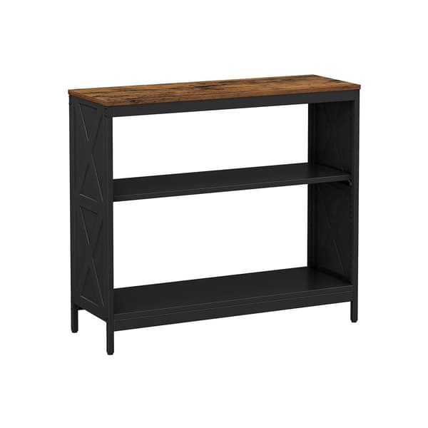 Konsolbord med 3 hylder vintage brun-sort