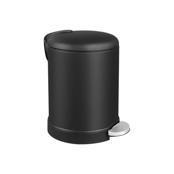 Svart papperskorg med lock
