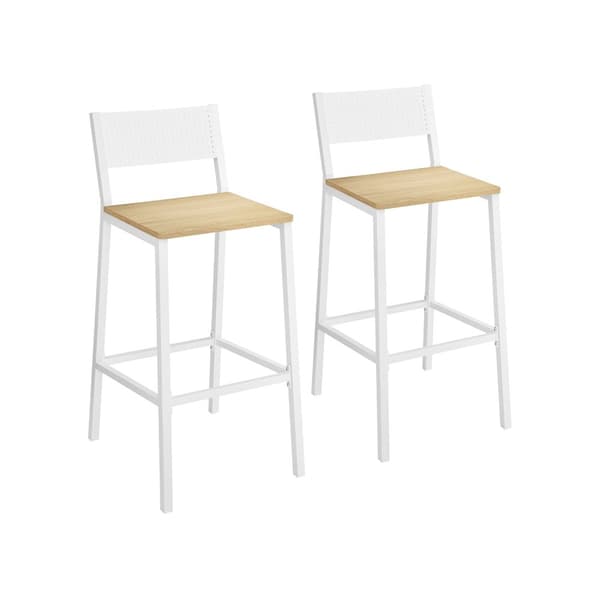 Teollisen muotoilun baarijakkarat, 2 kpl, beige-valkoinen