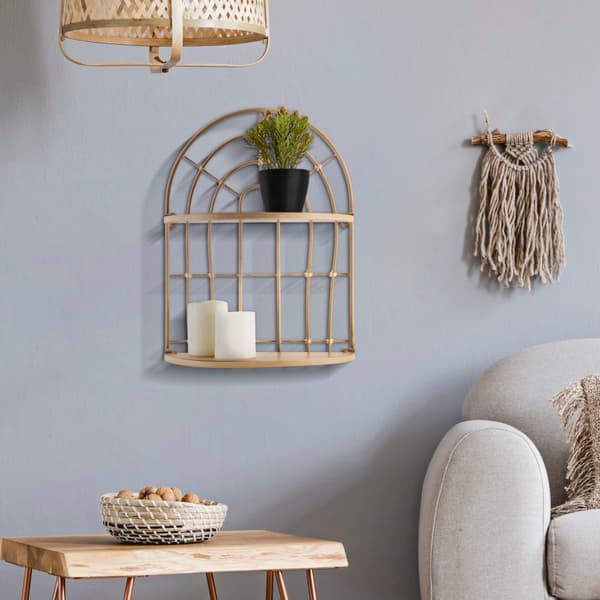 FURNLUX VÄGGHYLLA BÅGE BRUN 35CM