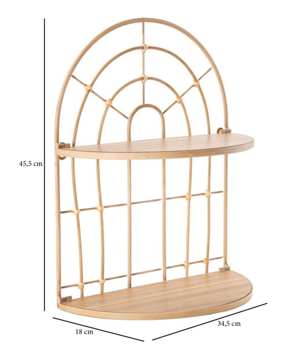 FURNLUX VÄGGHYLLA BÅGE BRUN 35CM