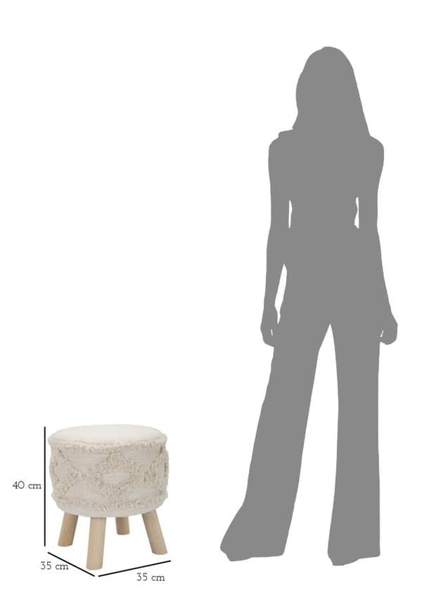 FURNLUX SITTPUFF DAMASCO BEIGE 35CM