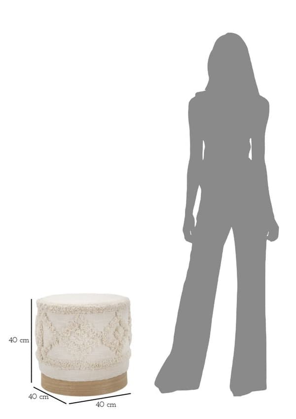 FURNLUX SITTPUFF DAMASCO BEIGE 40CM