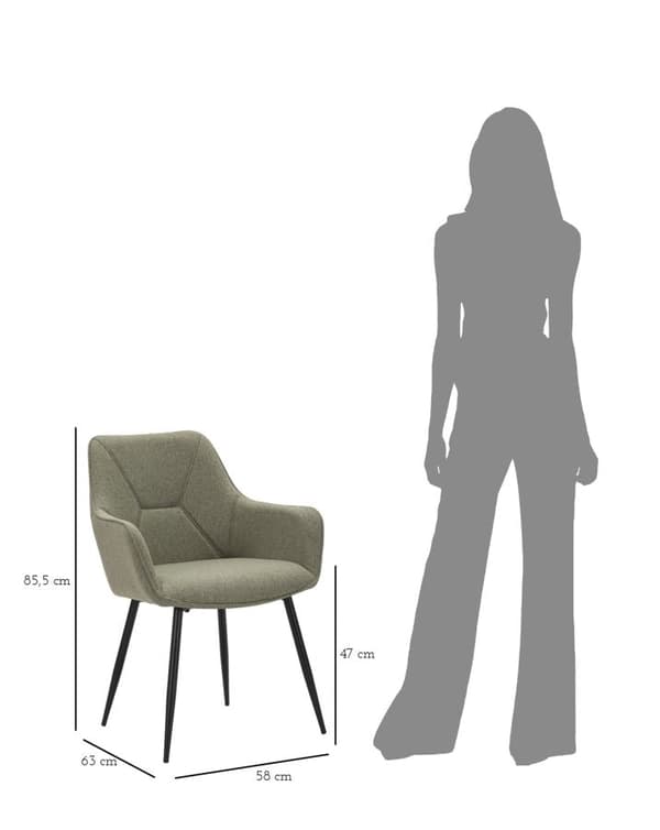 FURNLUX MATSALSSTOL VICENZA GRÖN 58CM (2 ST)