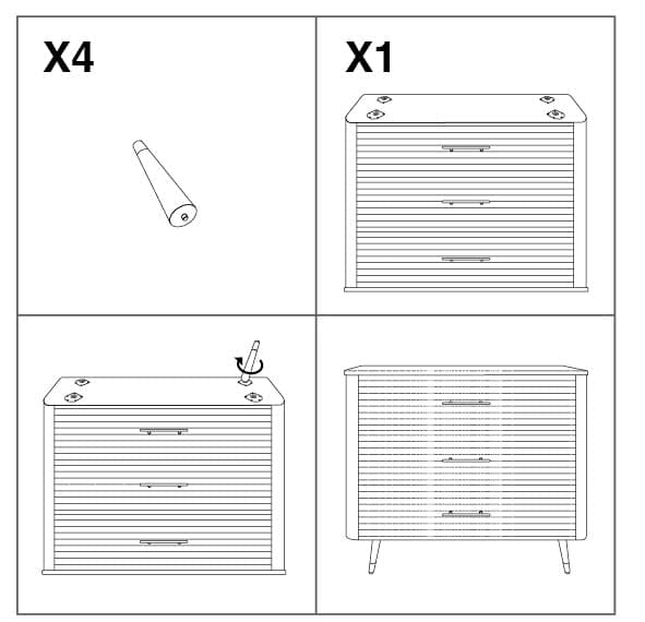 FURNLUX BYRÅ MATERA VIT 78CM
