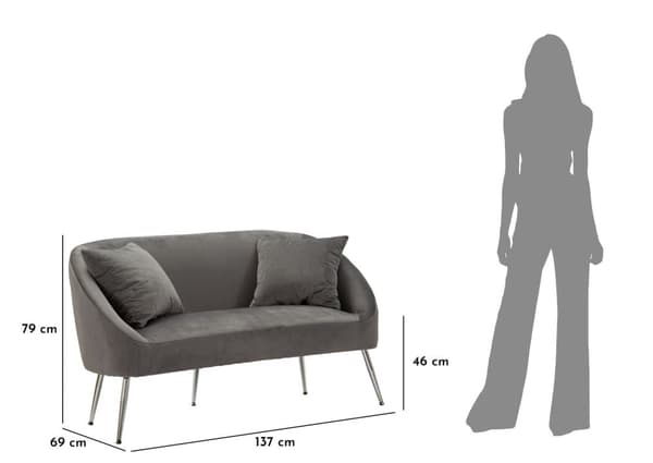 FURNLUX SOFFA SILVERGRÅ 137CM