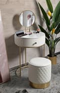 Miniatyrbild 9 av 10: FURNLUX NATTDUKSBORD SHARON VIT 52CM