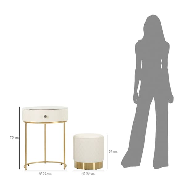 FURNLUX NATTDUKSBORD SHARON VIT 52CM
