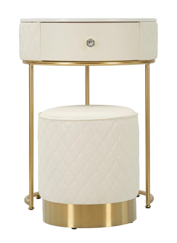 FURNLUX NATTDUKSBORD SHARON VIT 52CM