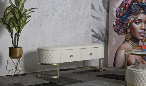 FURNLUX OTTOMAN SHARON VIT 120CM