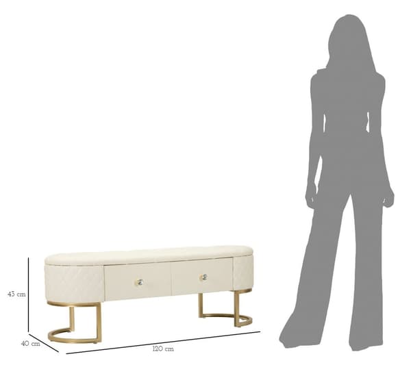 FURNLUX OTTOMAN SHARON VIT 120CM