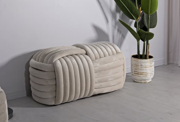FURNLUX OTTOMAN SOFFY BEIGE 90CM