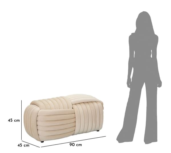 FURNLUX OTTOMAN SOFFY BEIGE 90CM