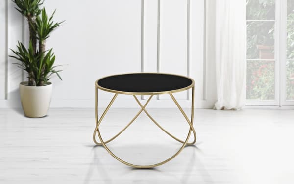FURNLUX SOFFBORD RING SVART 60CM