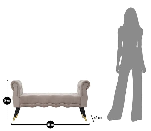 FURNLUX OTTOMAN PARIS GRÅ 120CM