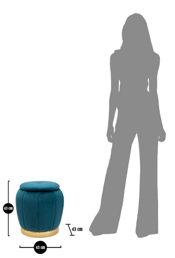 FURNLUX SITTPUFF PARIS BLÅ 43CM