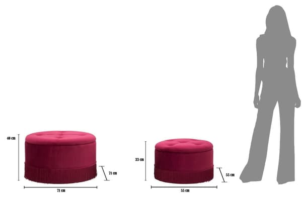 FURNLUX SITTPUFF LINJE RÖD 71CM (2 ST)