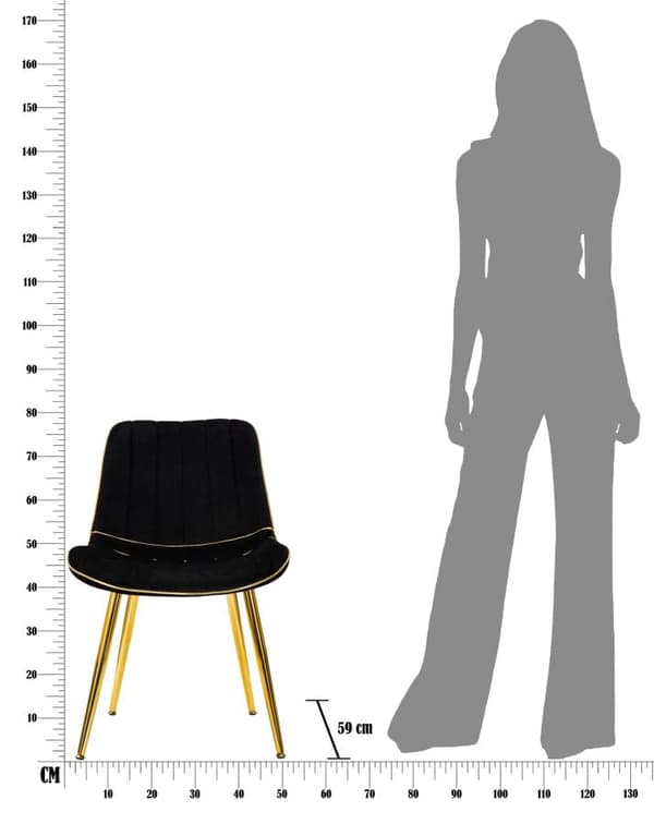 FURNLUX FÅTÖLJ PARIS SVART 51CM (2 ST)