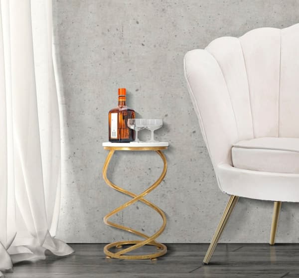 FURNLUX SIDOBORD SPIRAL GULD 28CM
