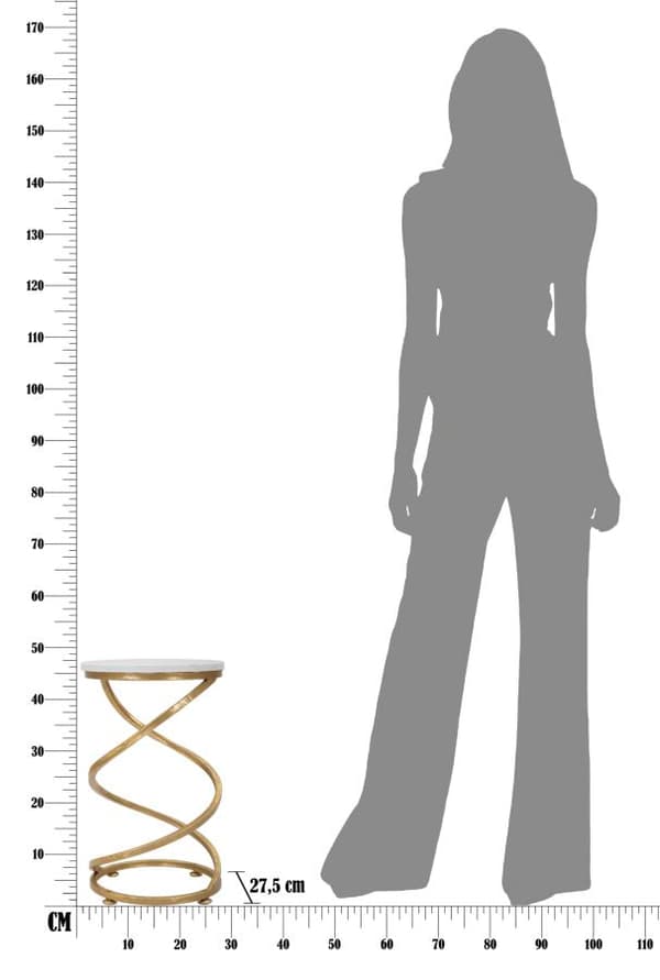 FURNLUX SIDOBORD SPIRAL GULD 28CM