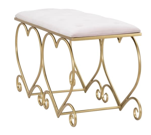 FURNLUX OTTOMAN HJÄRTA GULD 105CM