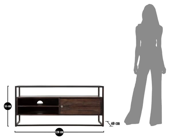 FURNLUX SKÄNK BRÄNNBRUN 120CM