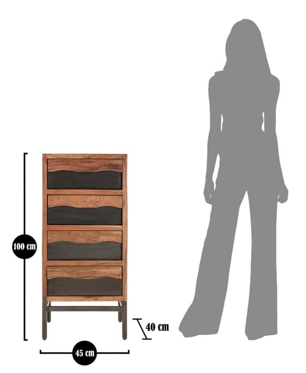 FURNLUX BYRÅ YELLOWSTONE BRUN 45CM