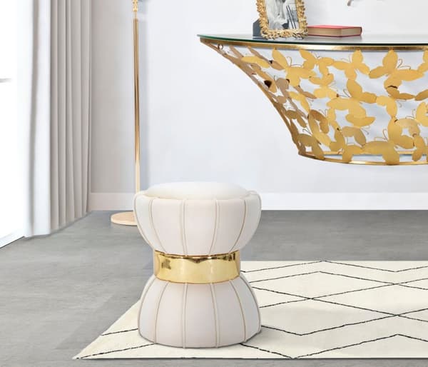 FURNLUX SITTPUFF BLOMMA BEIGE 40CM