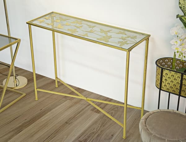 FURNLUX KONSOLBORD BUTTERFLY GULD 100CM